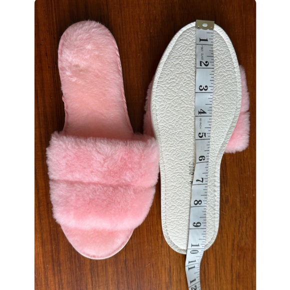 Vintage Fuzzy Bedroom Slippers in Light Baby Pink • Peep Toe • 60s MCM - Medium - Picture 8 of 9